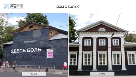 «Дом с болью» – один из самых известных ОКН в современном Нижнем Новгороде. Фото: Наталья Бурухина.