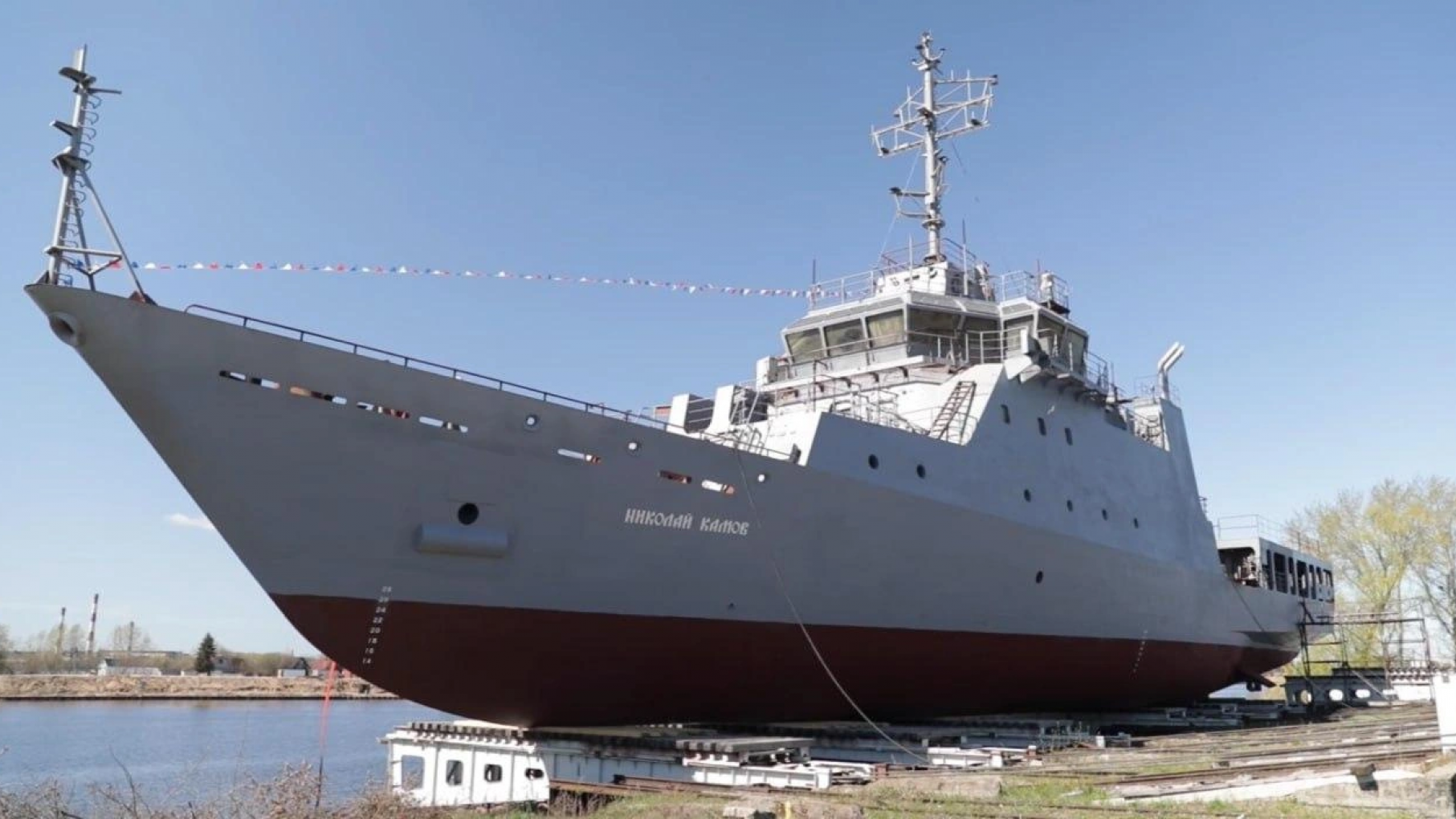 В Нижегородской области спустили на воду  уникальное морское судно для ВМФ России