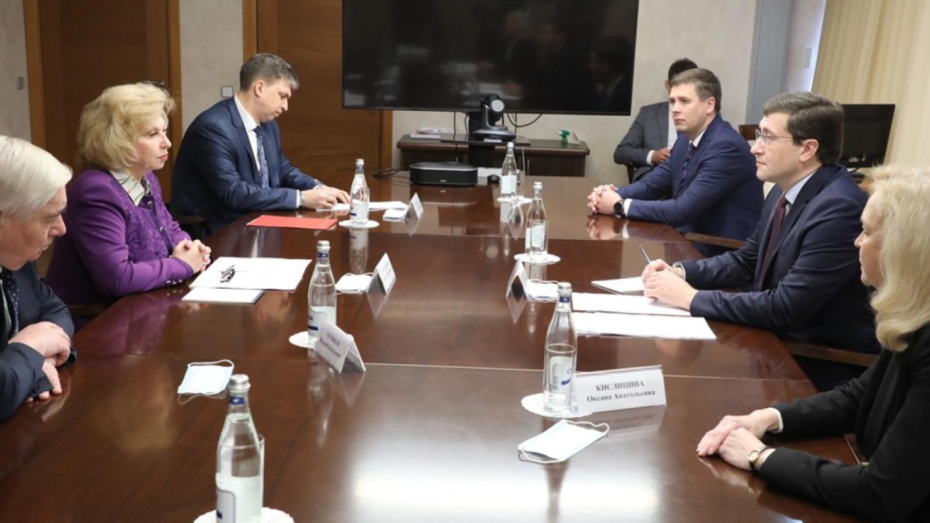 Глеб Никитин провел рабочую встречу с уполномоченным по правам человека в РФ Татьяной Москальковой