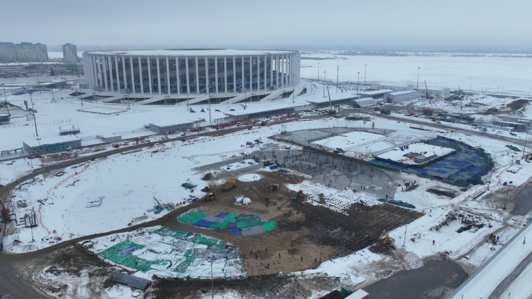 На нижегородской ледовой арене ведутся работы по устройству фундамента
