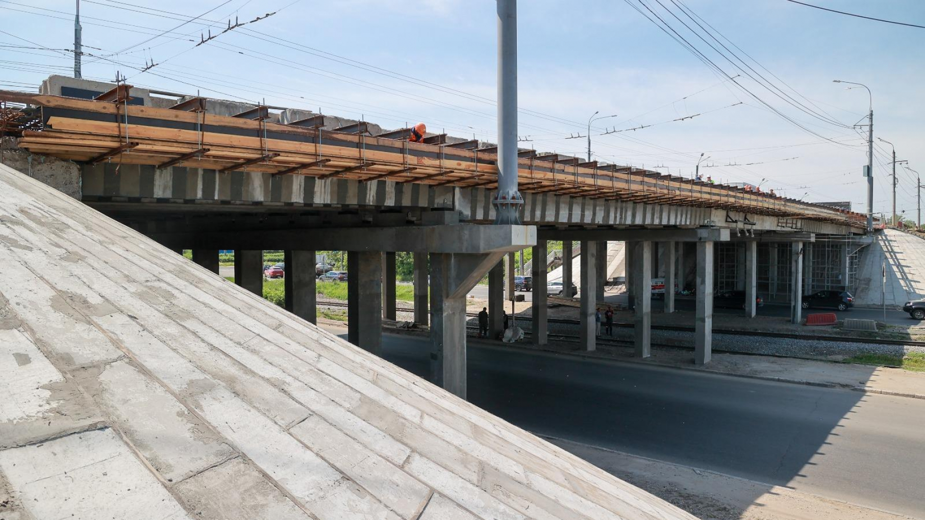 Готовность путепровода на Московском шоссе в Нижнем Новгороде достигла 75%