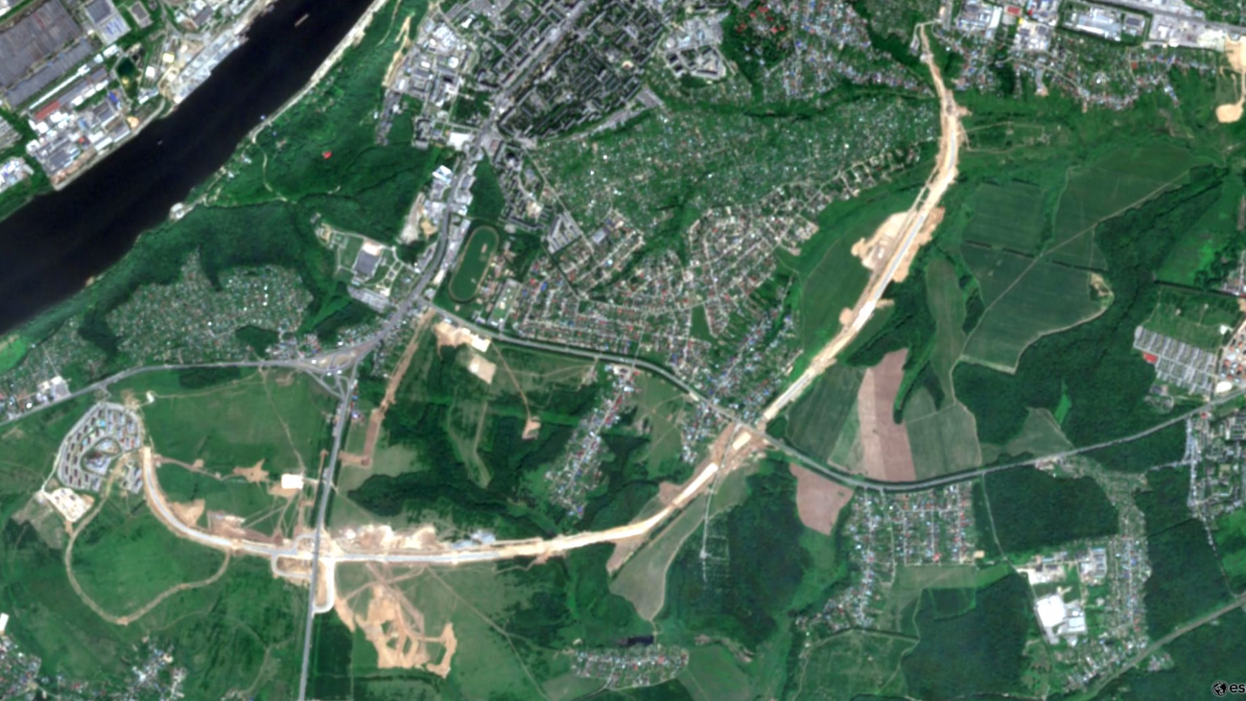 Строительство дублёра проспекта Гагарина показали на спутниковых снимках